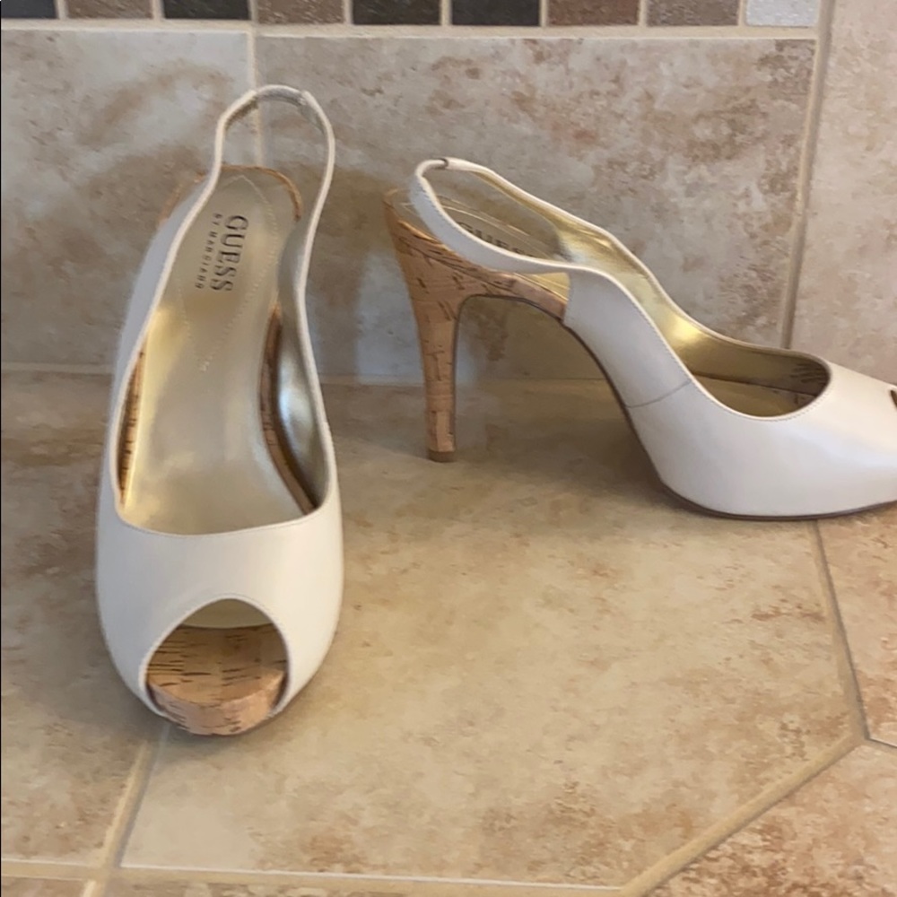 Ivory Leather and cork heels